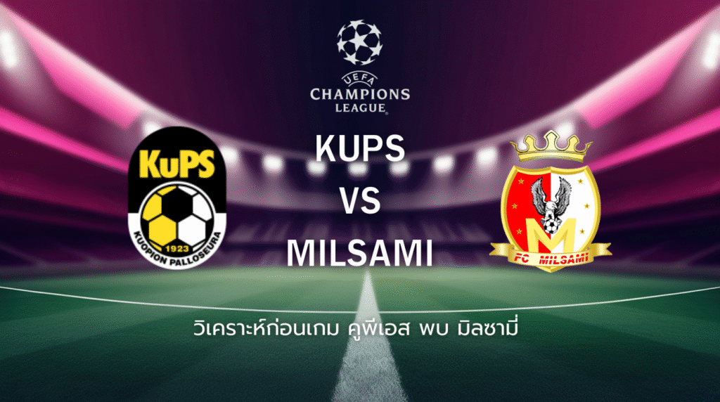 วิเคราะห์ก่อนเกม: คูพีเอส พบกับ มิลซามี่ ยูฟ่า แชมเปี้ยนส์ ลีก