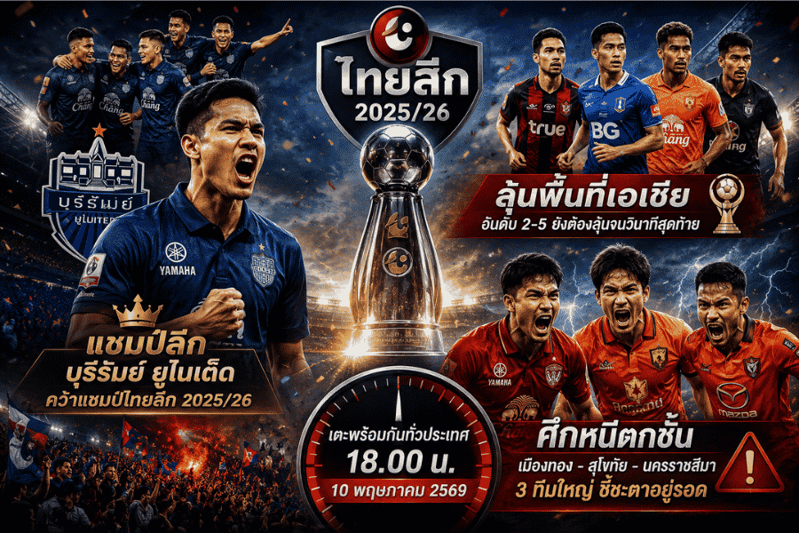 ไทยลีก เปิดภาพรวมลีกอาชีพไทย บุรีรัมย์ผงาดแชมป์