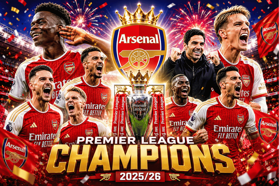 อาร์เซนอลคืนบัลลังก์ ปืนใหญ่ผงาดแชมป์พรีเมียร์ลีก ปิดการรอคอย 22 ปี