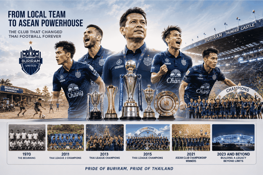 เปิดประวัติ บุรีรัมย์ ยูไนเต็ด จากทีมต่างจังหวัดสู่สโมสรที่เปลี่ยนฟุตบอลไทยไปตลอดกาล