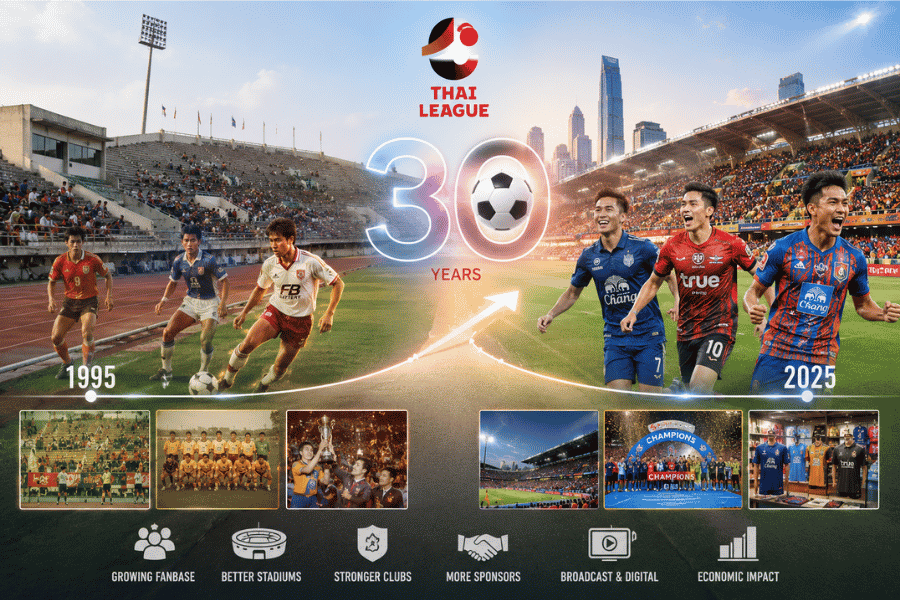 ไทยลีกเปลี่ยนฟุตบอลไทยไปอย่างไรตลอด 30 ปี จากลีกคนดูบางตาสู่ธุรกิจลูกหนังระดับประเทศ