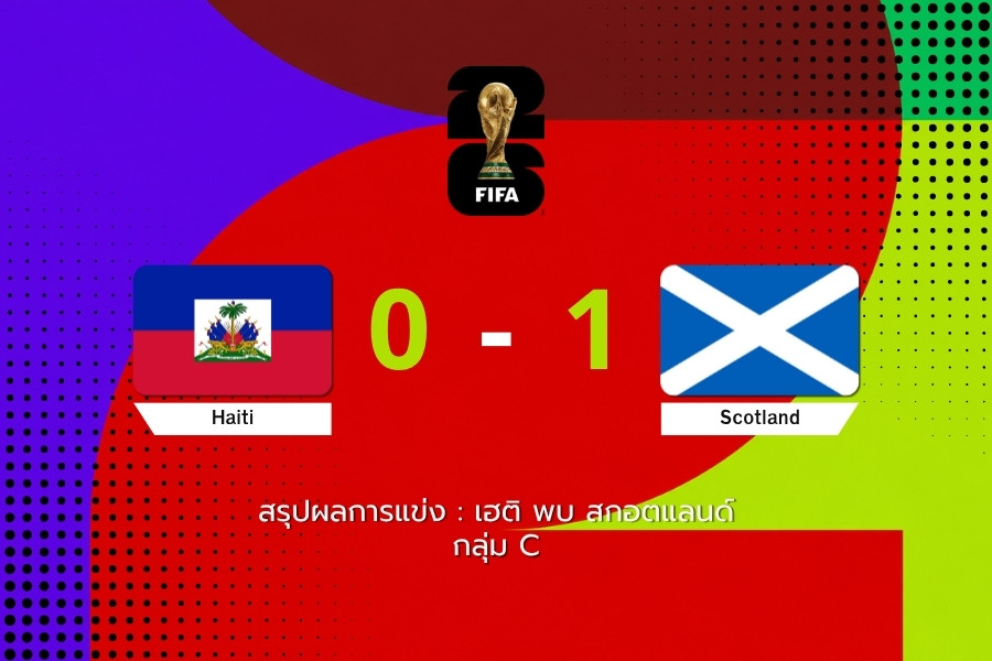 สกอตแลนด์ เฉือน เฮติ 1-0 ประเดิมชัยฟุตบอลโลก 2026 กลุ่ม C