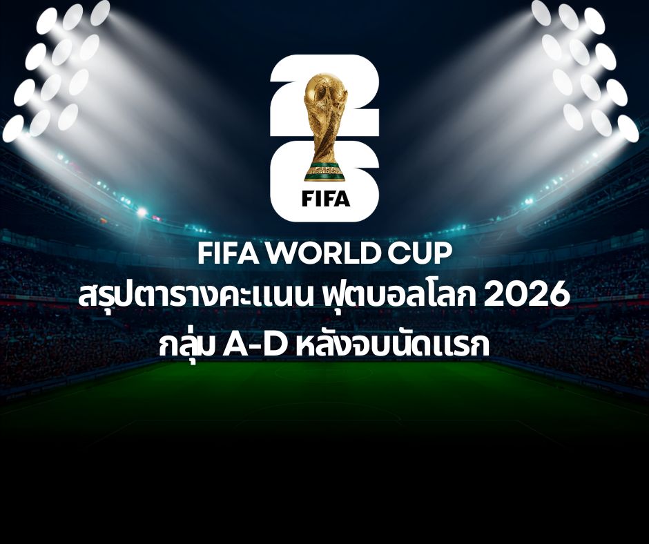 สรุปตารางคะแนนฟุตบอลโลก 2026 กลุ่ม A-D หลังจบนัดแรก ใครได้เปรียบก่อน Matchday 2